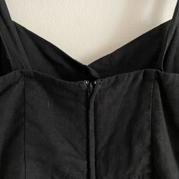 Jay Jays Women Size 6 Black Linen Blend V-Neck Sleeveless Casual Mini Sundress - Picture 8 of 8